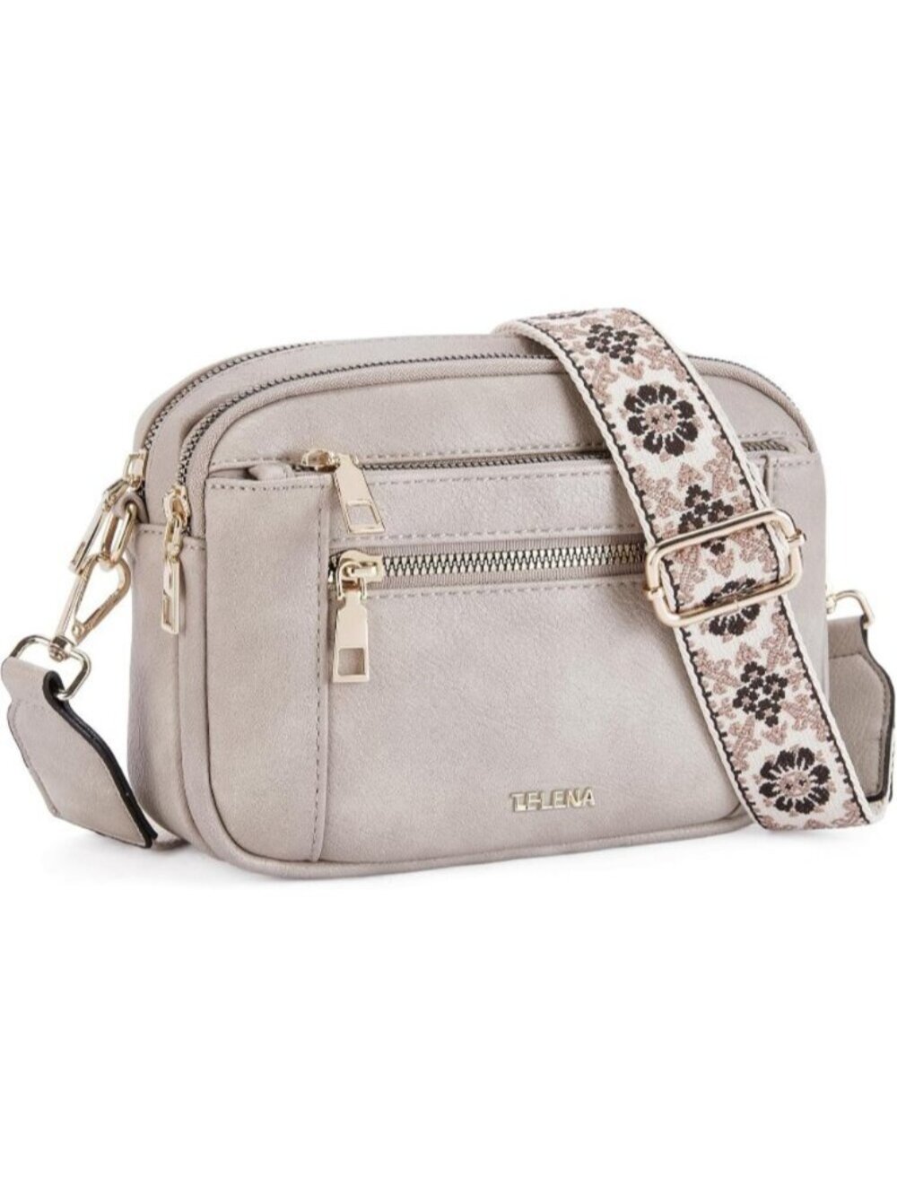 〽️Women's Grey Adjustable Wide Striped Vegan Leather Purse Crossbody Bags
